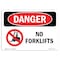 Signmission Safety Sign, OSHA Danger, 7" Height, Rigid Plastic, No Forklifts, Landscape OS-DS-P-710-L-1467 - alternate 1